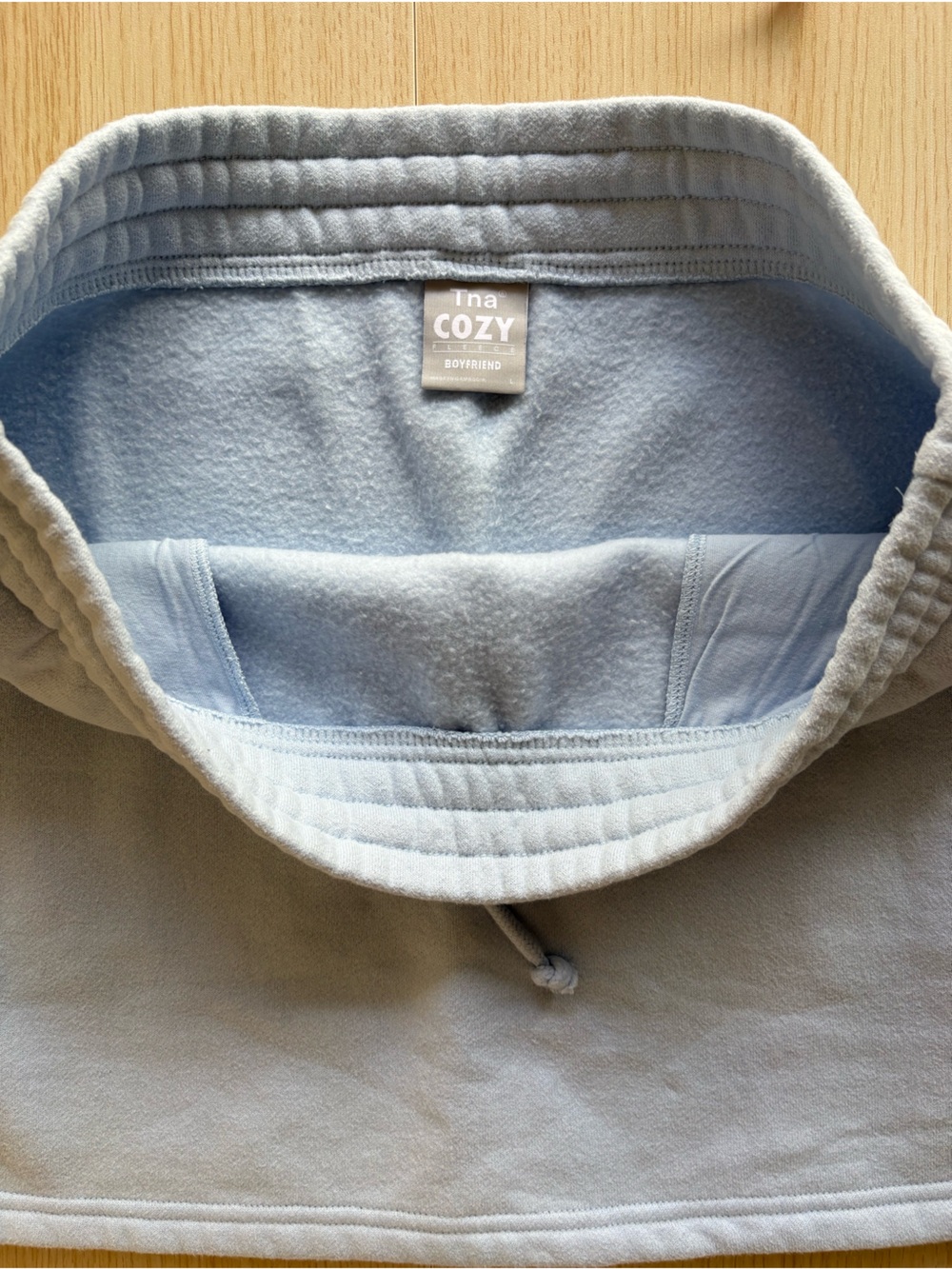 TNA Cozy Fleece Boyfriend Mini Skirt Light Blue Size Large Aritzia Lounge Skirt - Picture 10 of 13